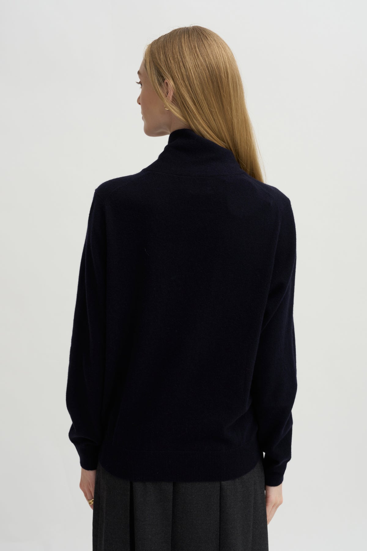 Tie Neck Sweater, Deep Night