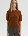 Short Sleeve Sweater, Cinnamon Tea