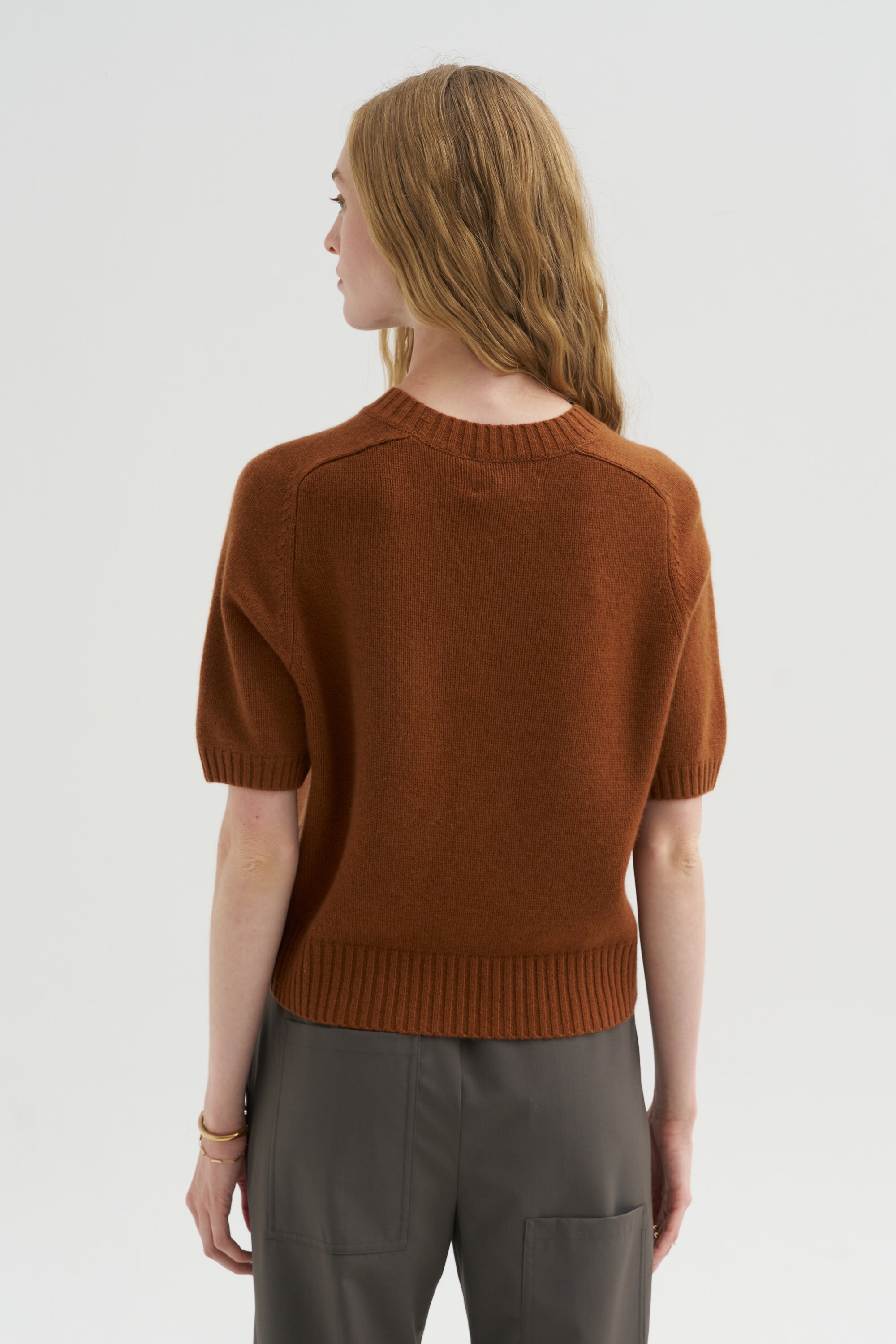 Short Sleeve Sweater, Cinnamon Tea