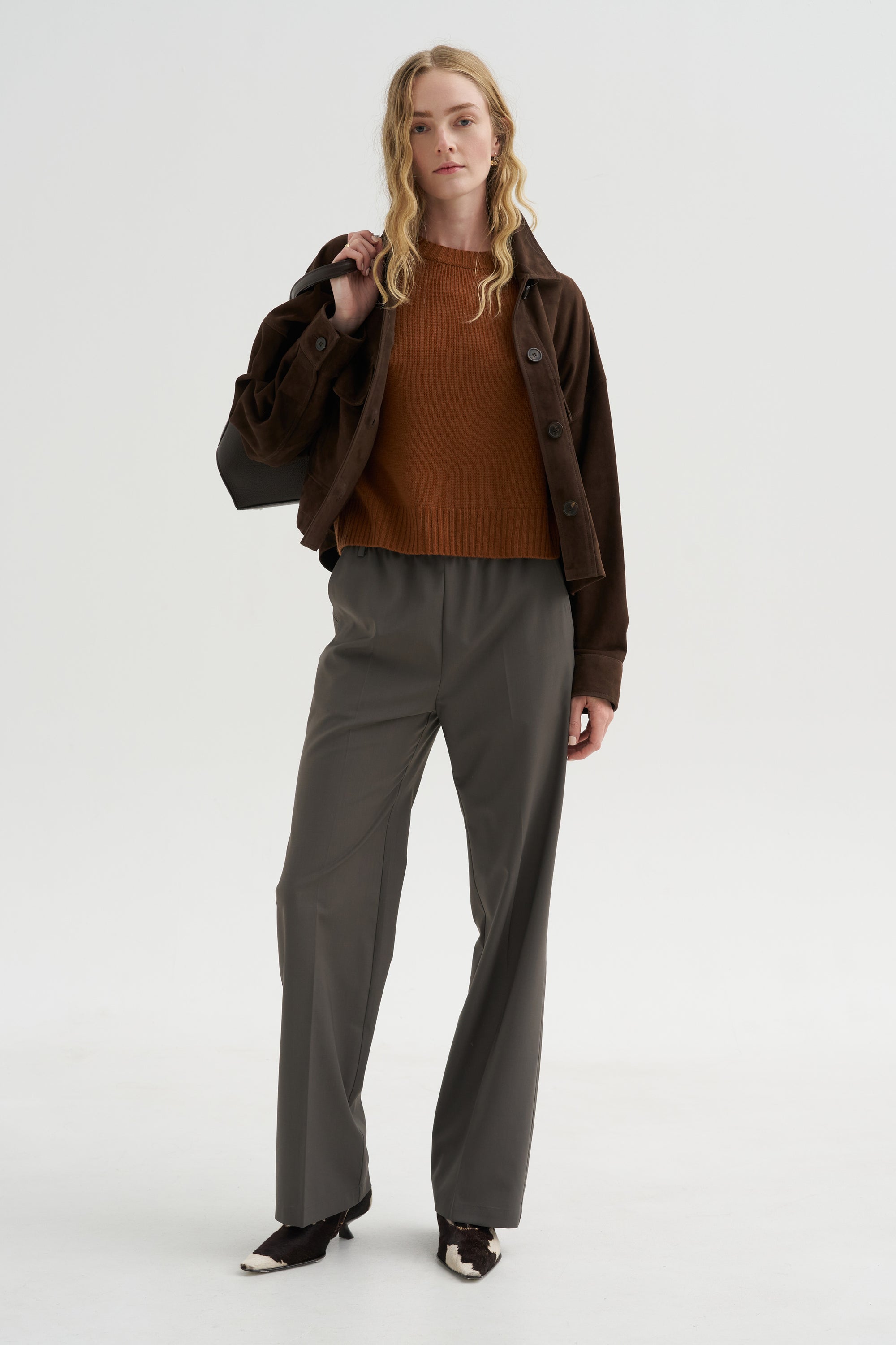 Short Sleeve Sweater, Cinnamon Tea