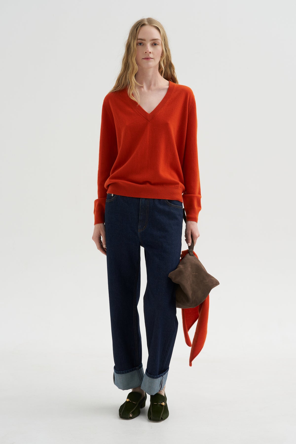 V-Neck Sweater, Maple Tree