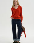 V-Neck Sweater, Maple Tree