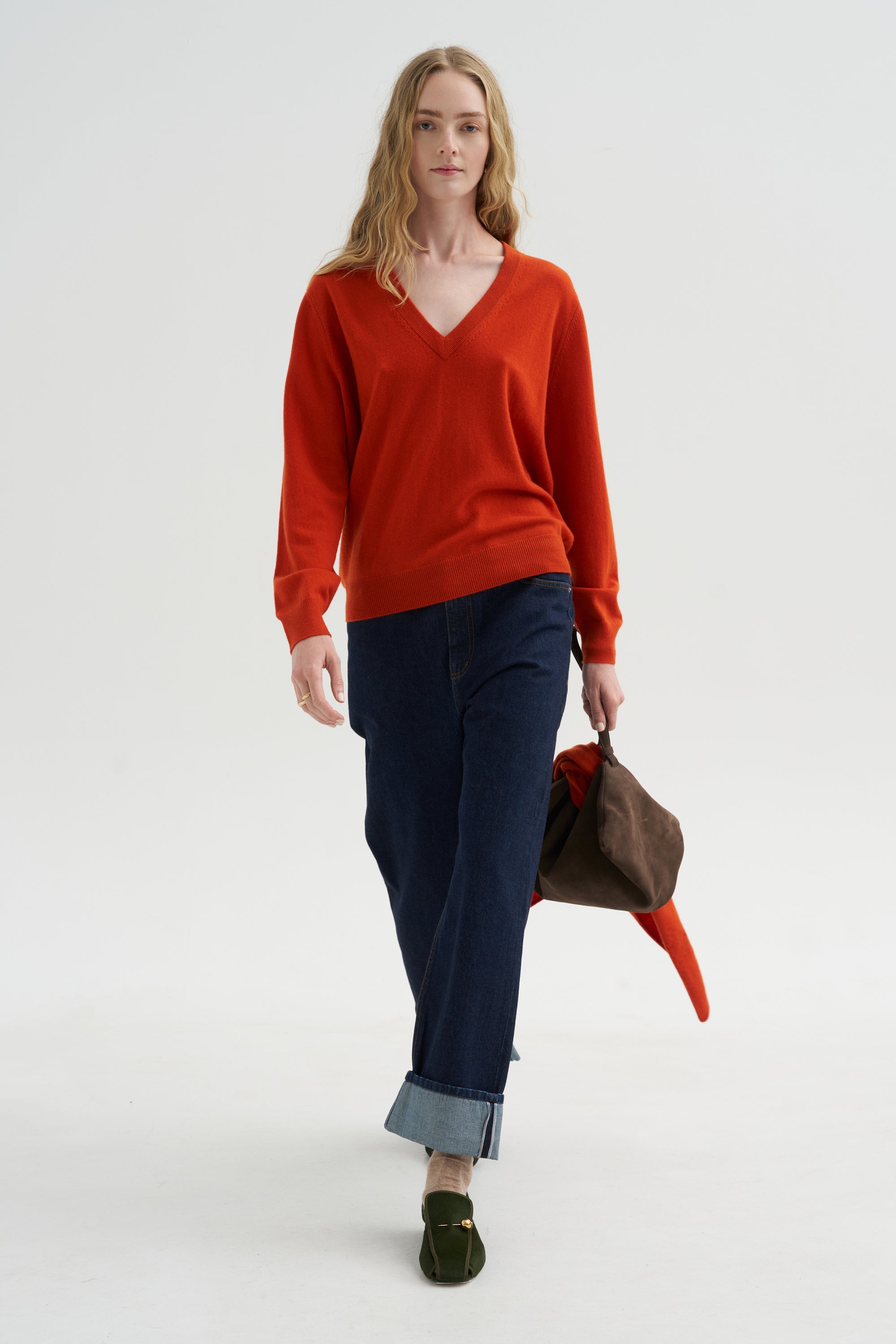 V-Neck Sweater, Maple Tree