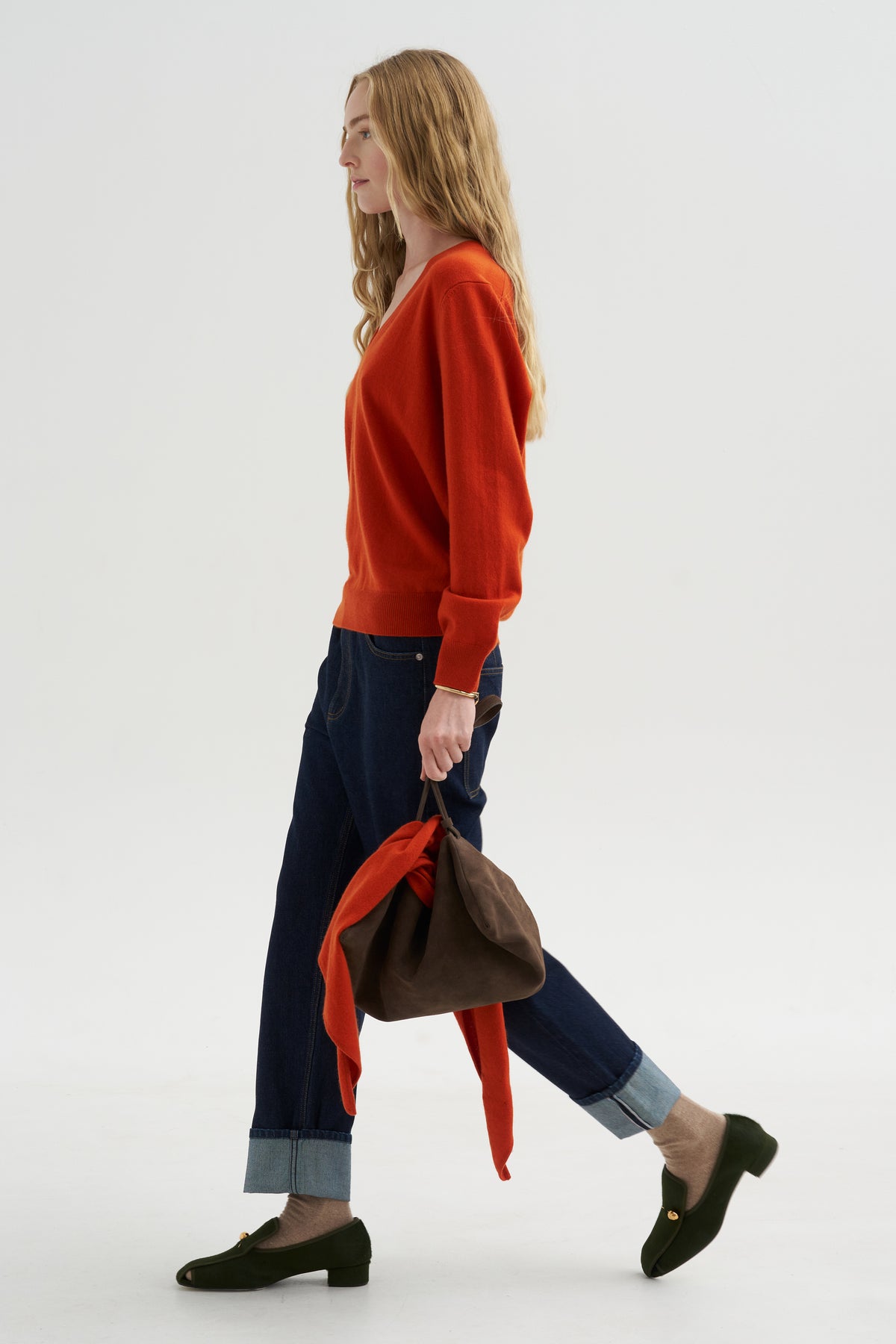 V-Neck Sweater, Maple Tree