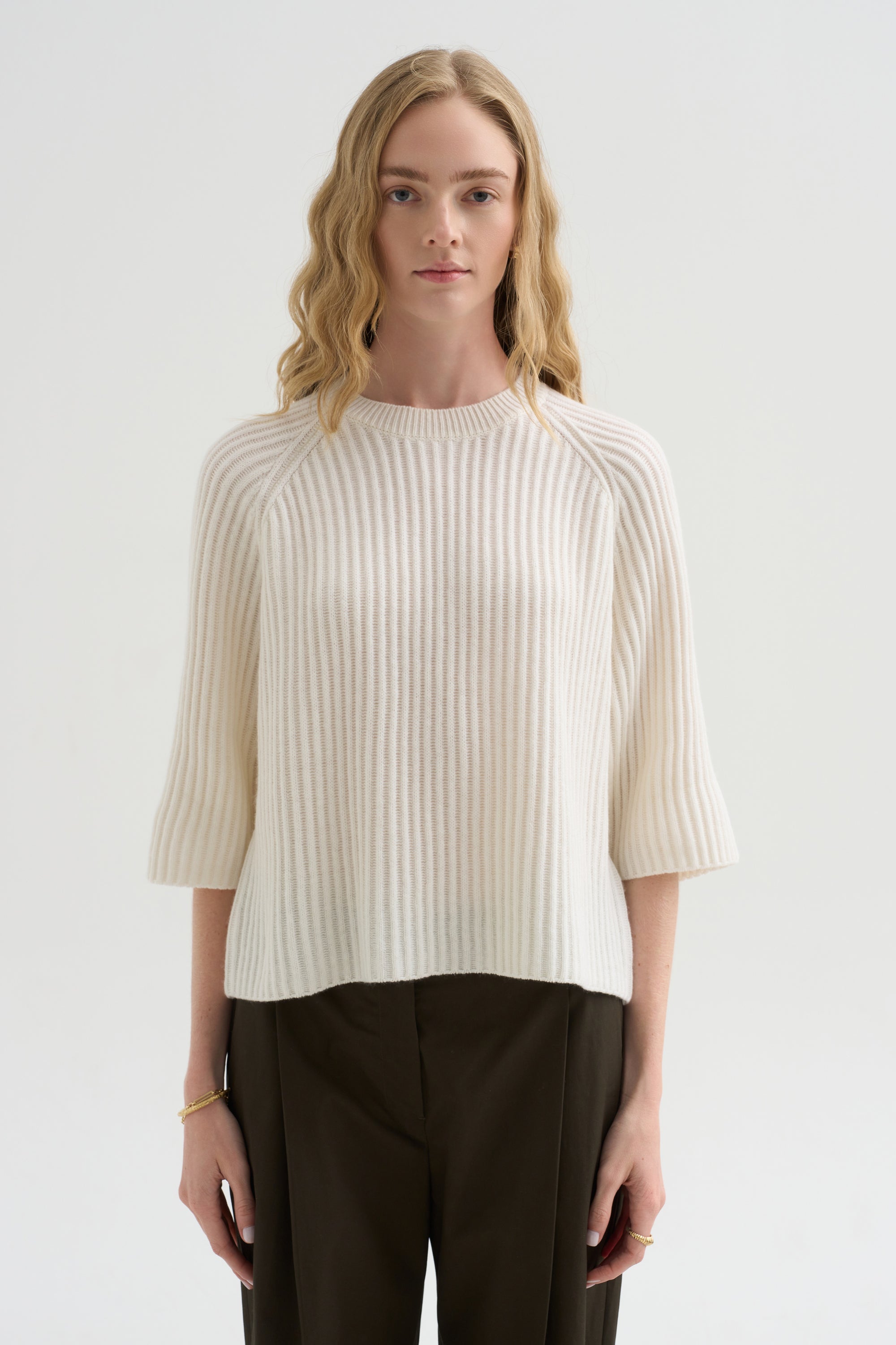 Round Neck Sweater, Fleur De Sel