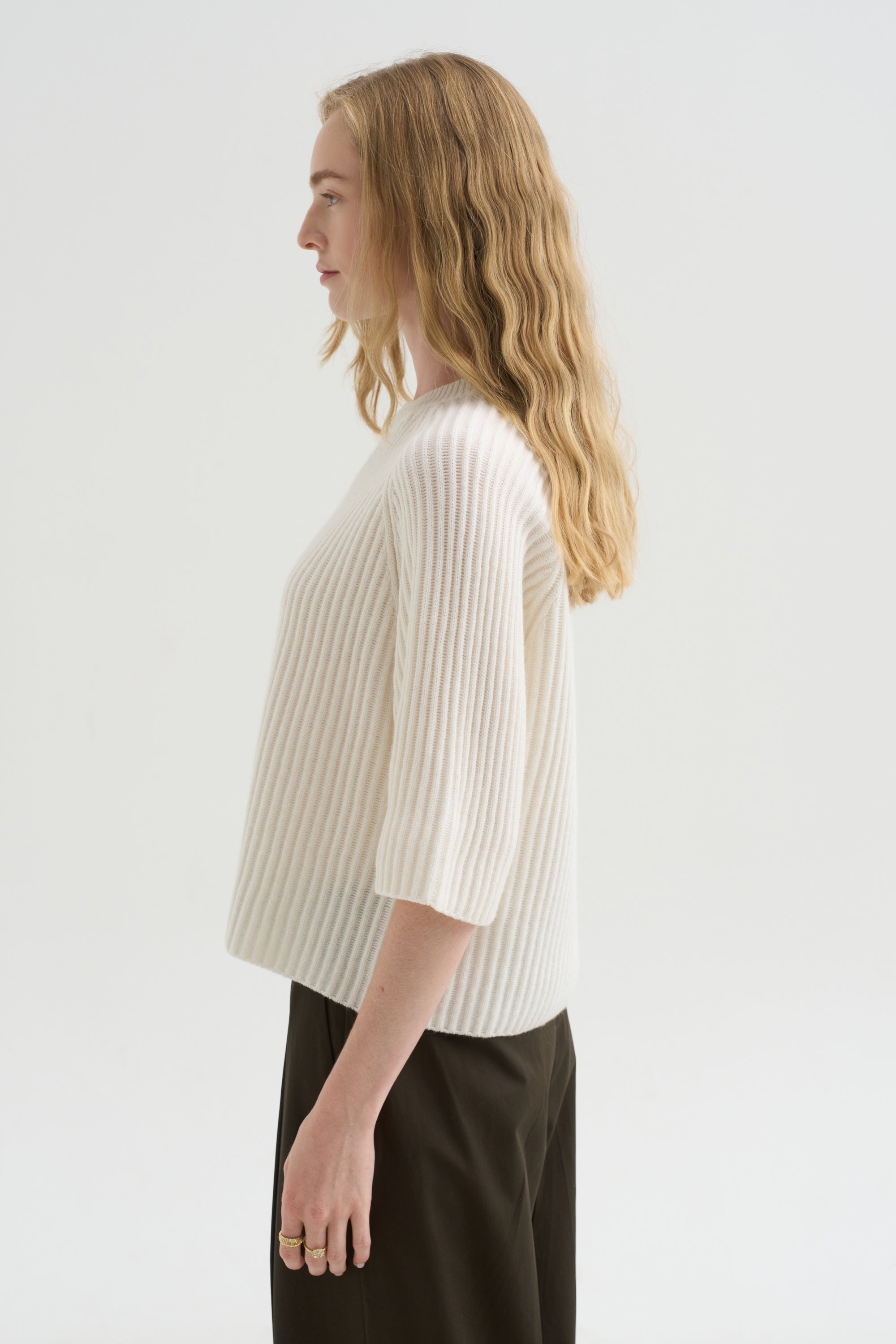 Round Neck Sweater, Fleur De Sel
