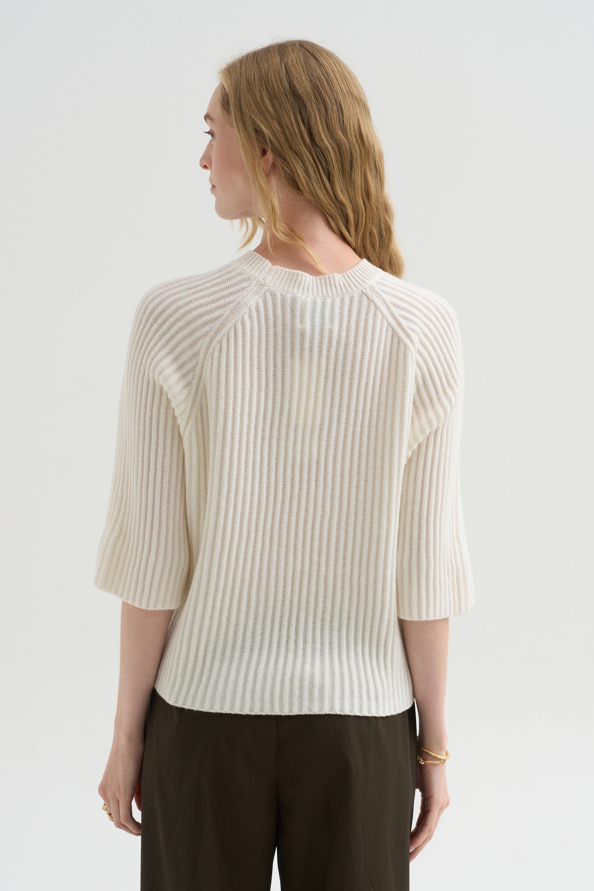 Round Neck Sweater, Fleur De Sel