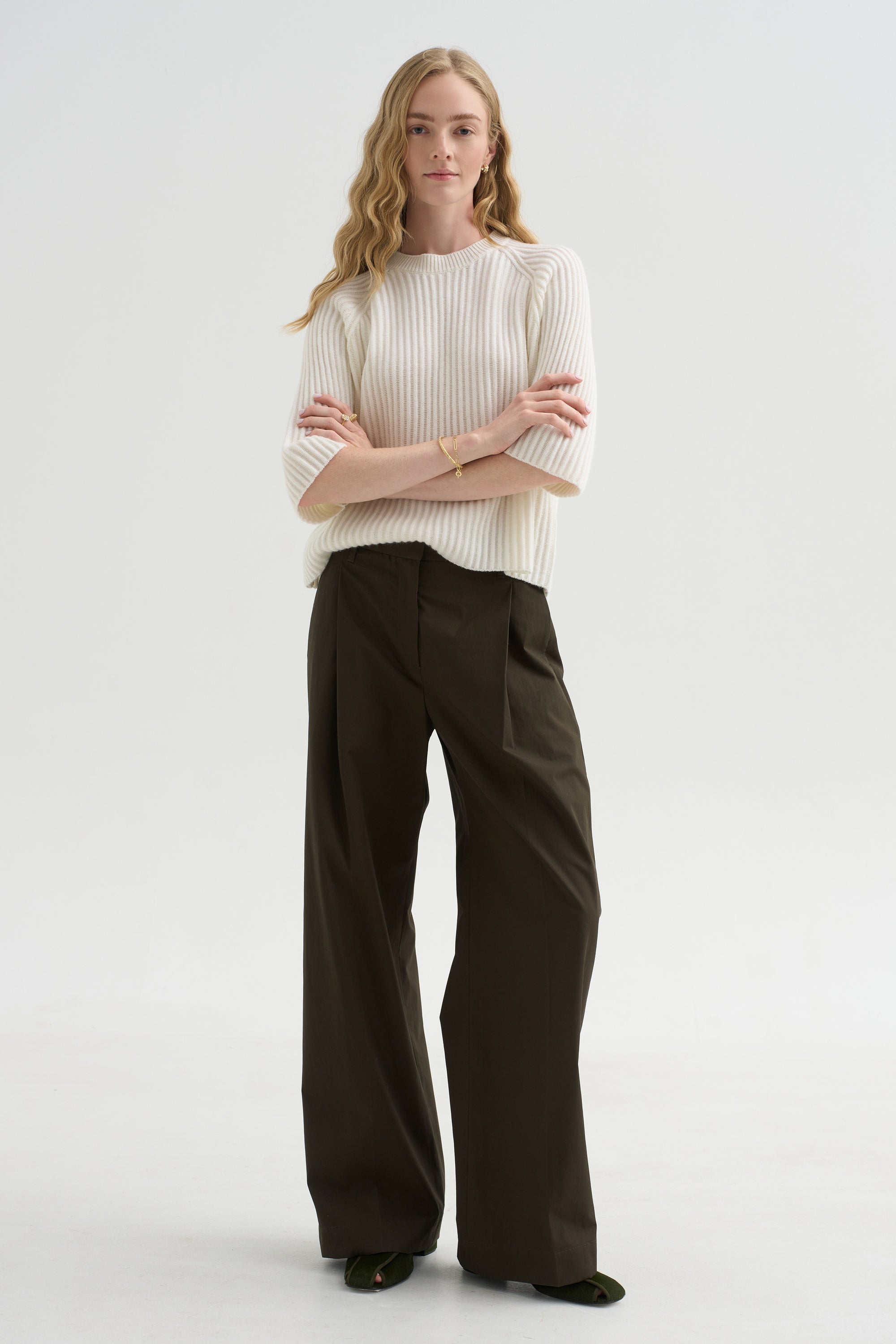 Round Neck Sweater, Fleur De Sel