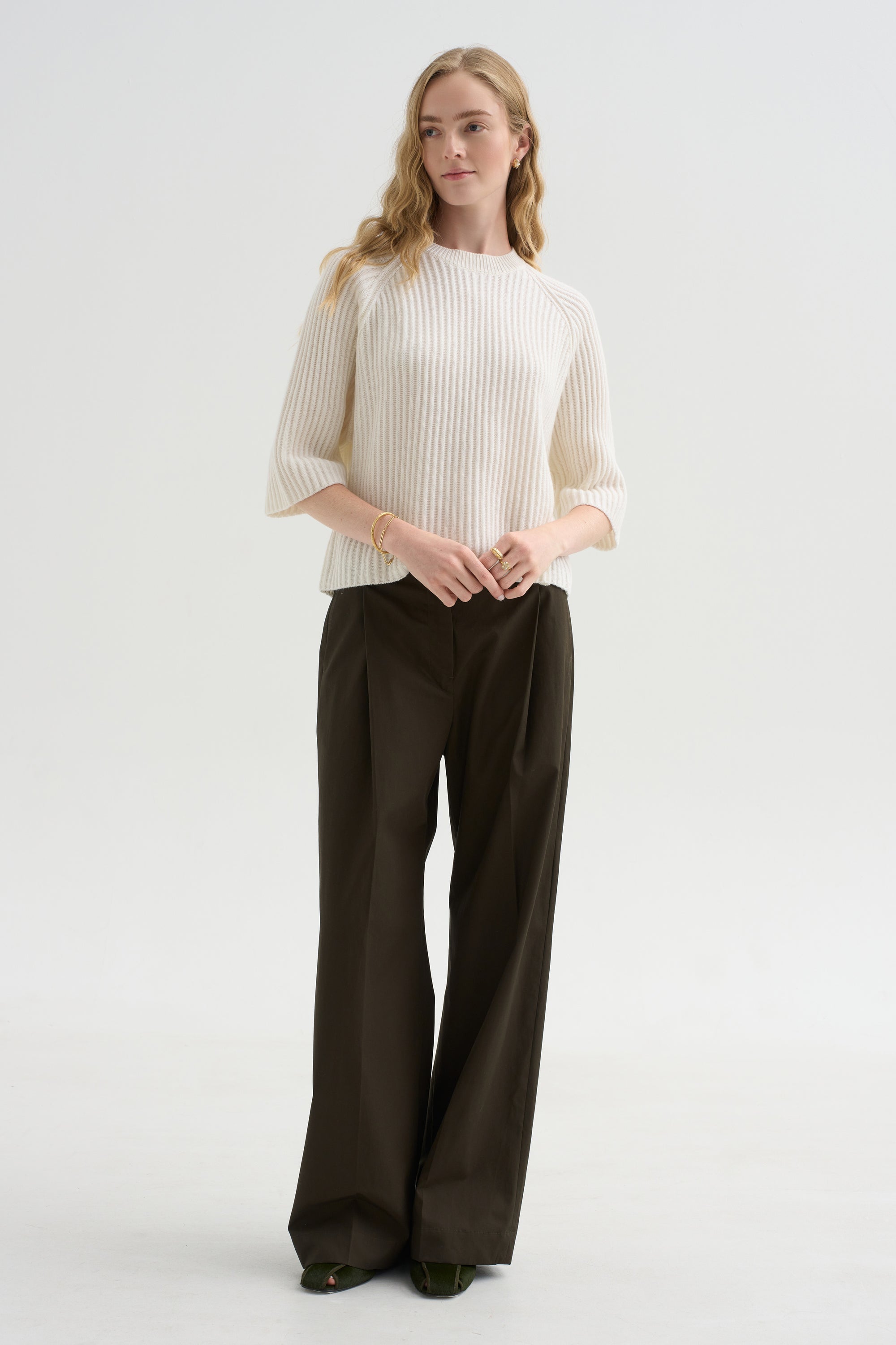 Round Neck Sweater, Fleur De Sel