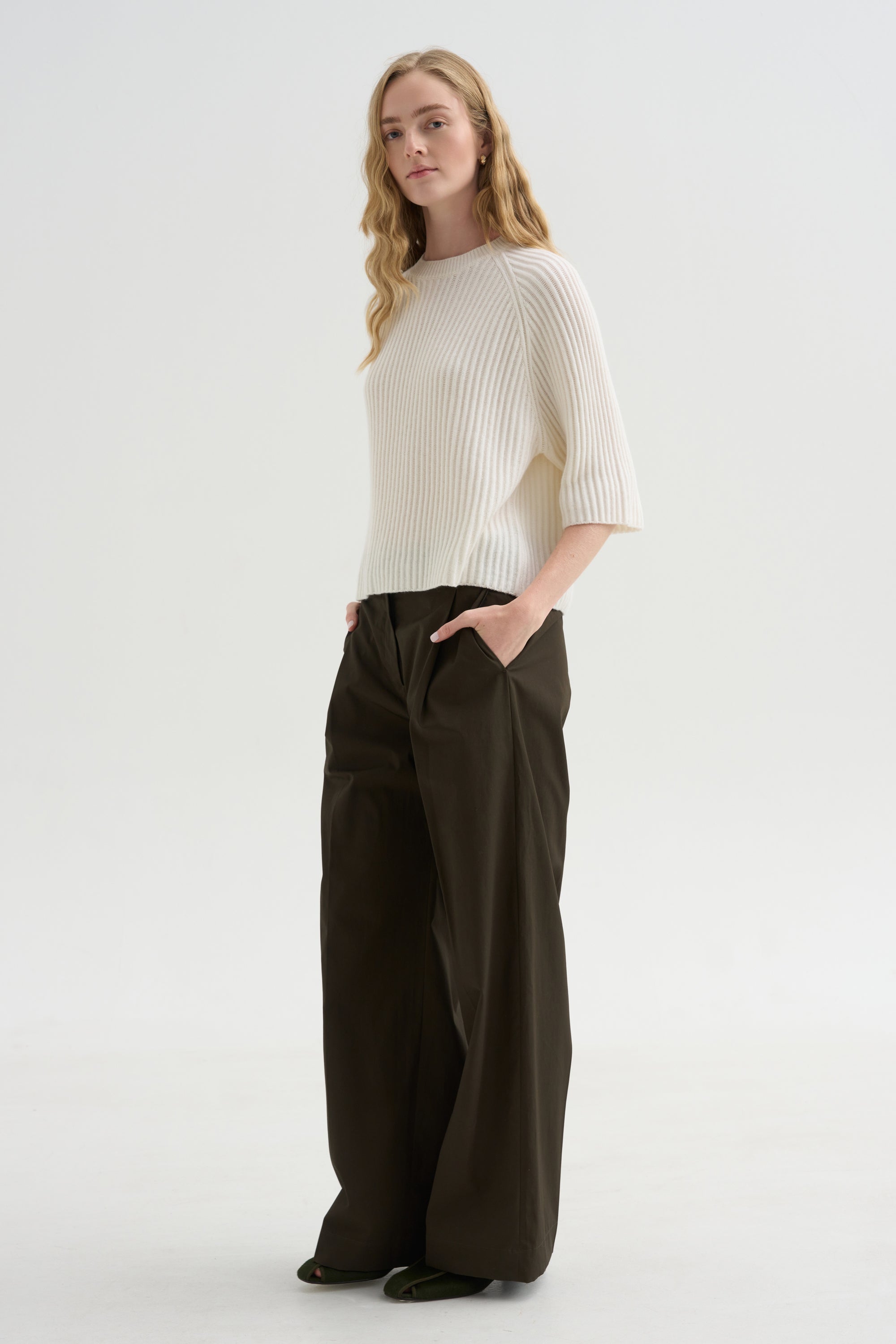 Round Neck Sweater, Fleur De Sel