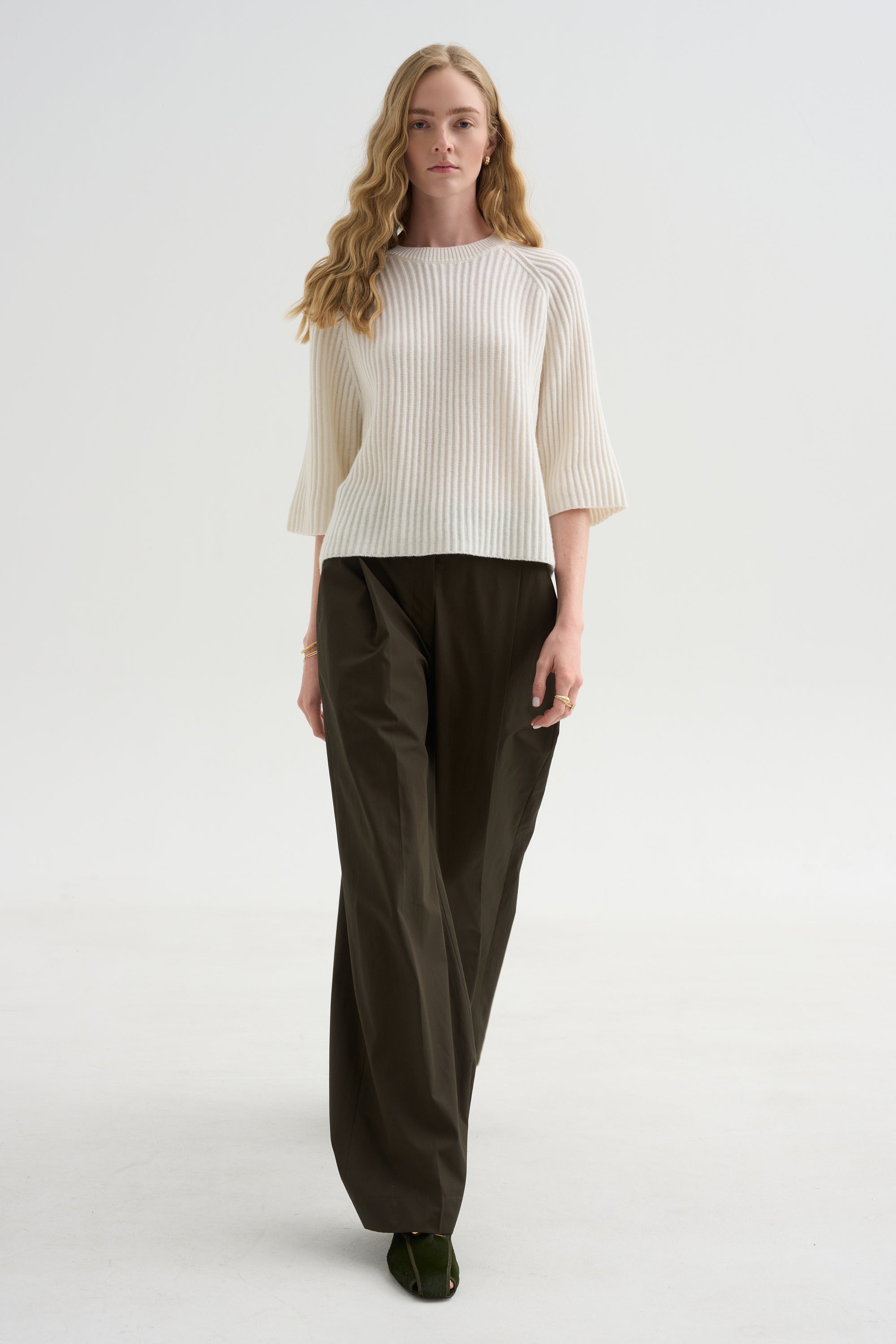 Round Neck Sweater, Fleur De Sel