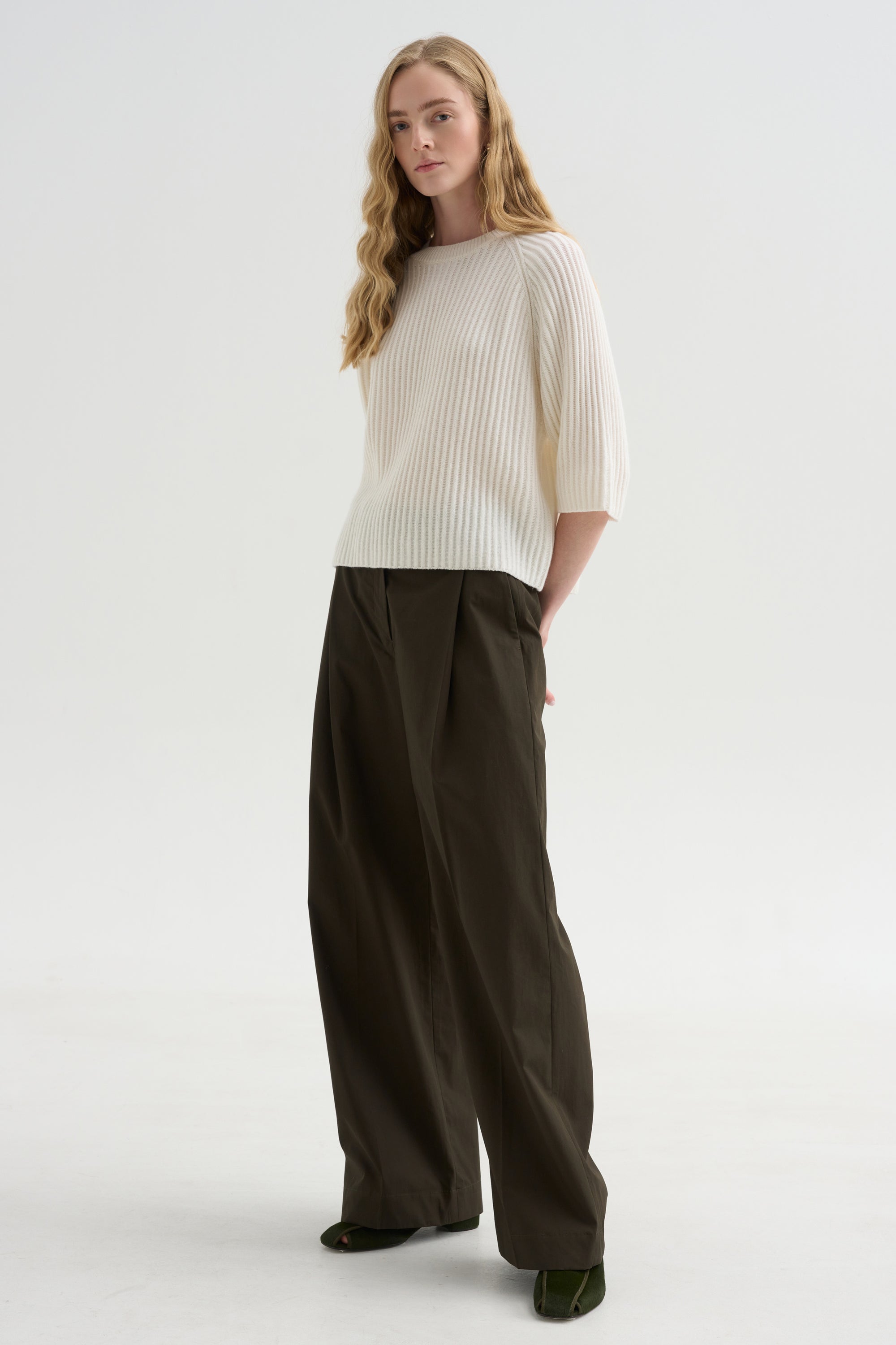 Round Neck Sweater, Fleur De Sel