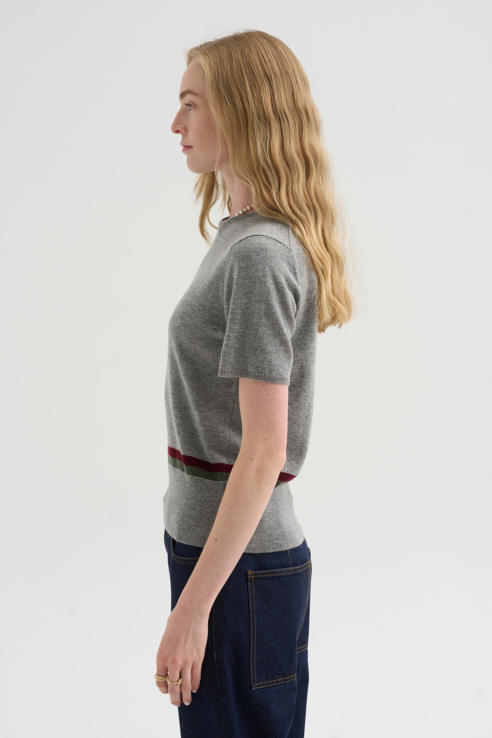 Stripe Sweater, Heather Melange