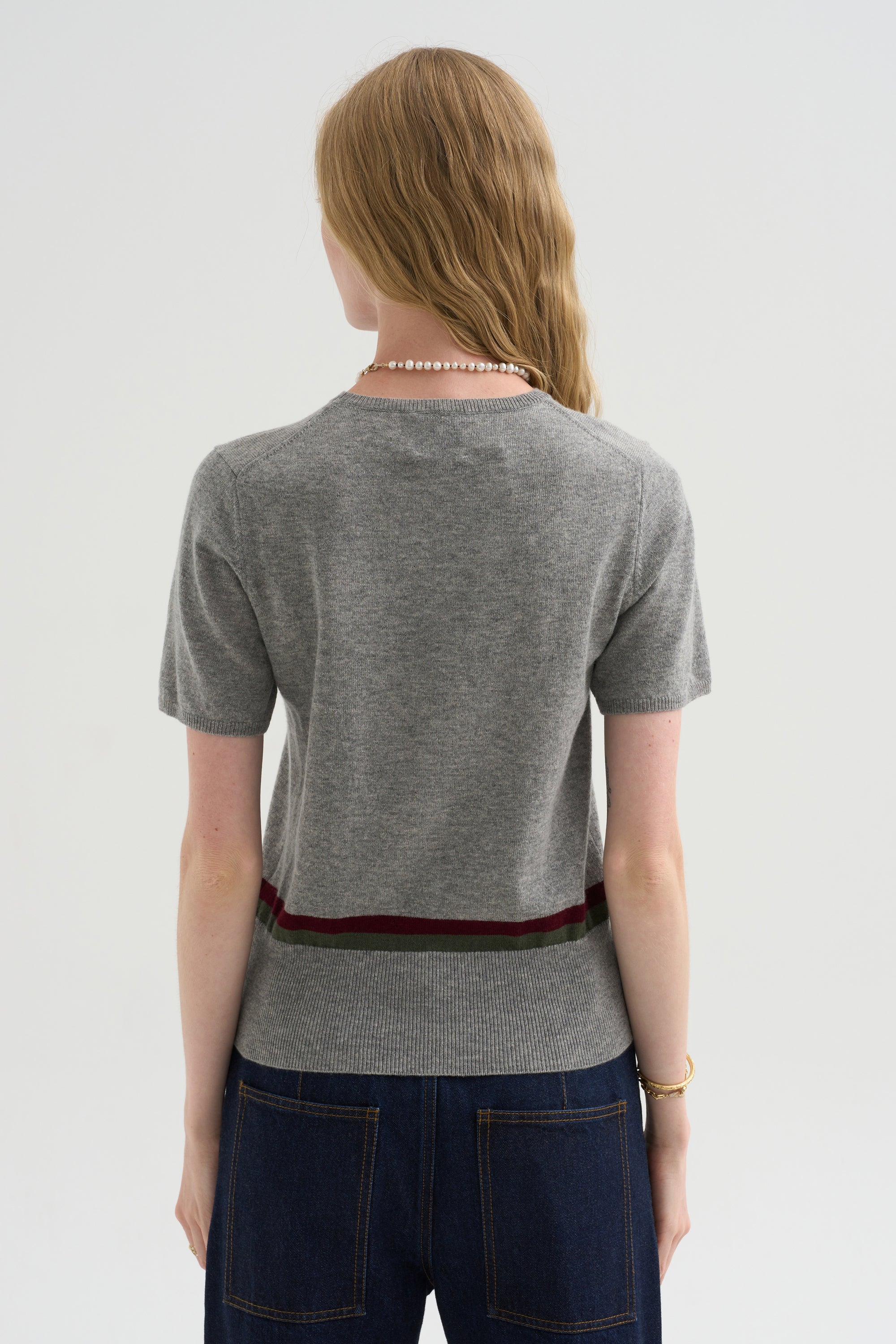 Stripe Sweater, Heather Melange