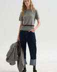 Stripe Sweater, Heather Melange