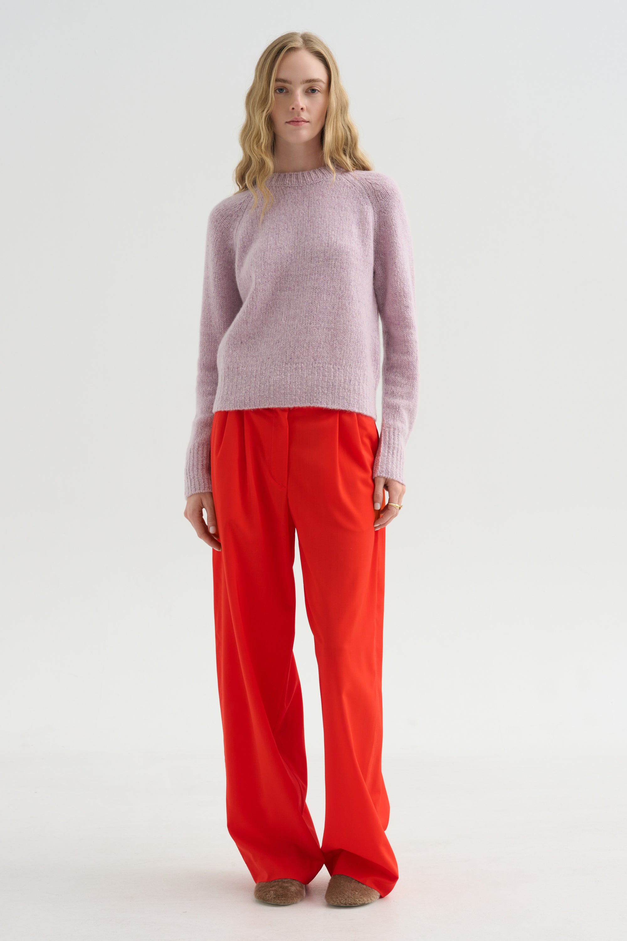 Cable Knit Sweater, Lilac Fume