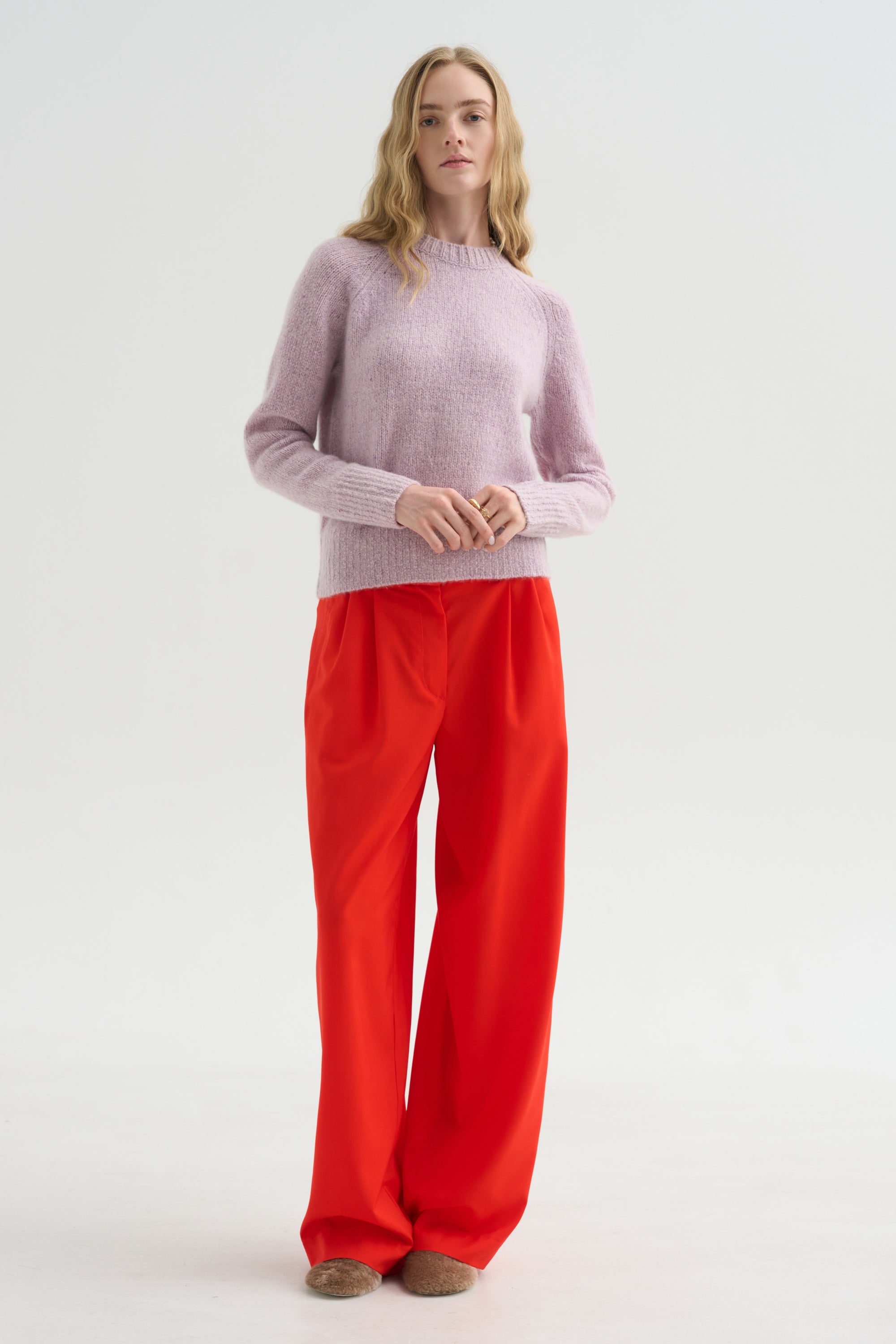 Cable Knit Sweater, Lilac Fume
