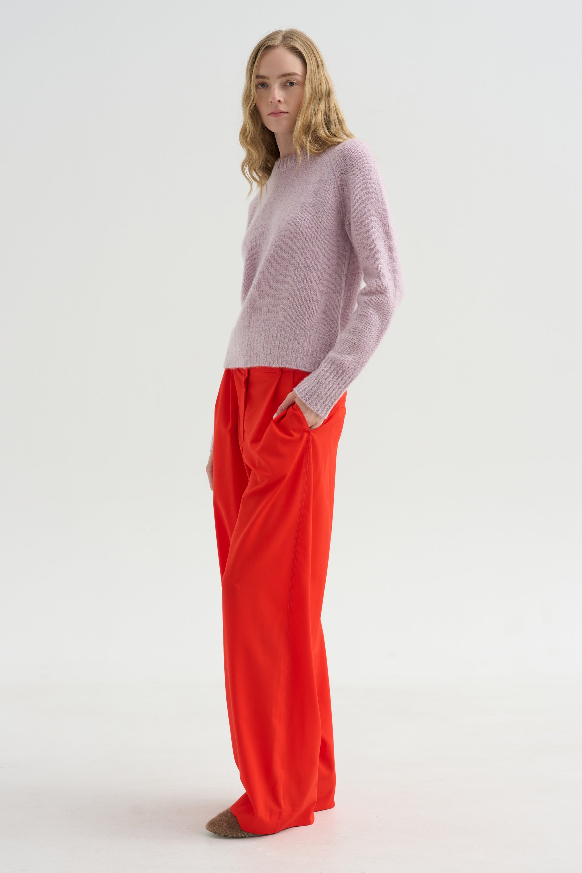 Cable Knit Sweater, Lilac Fume