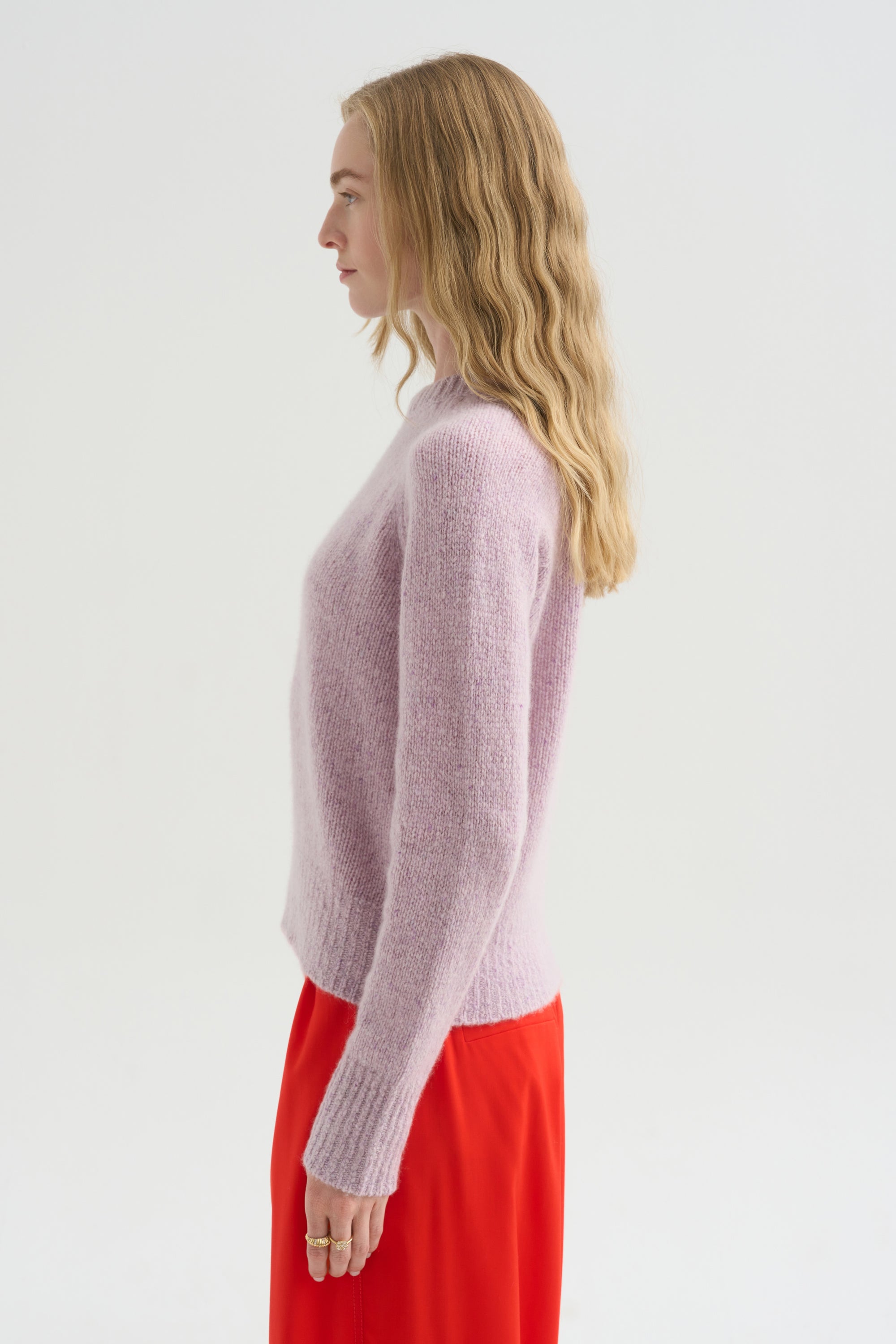 Cable Knit Sweater, Lilac Fume