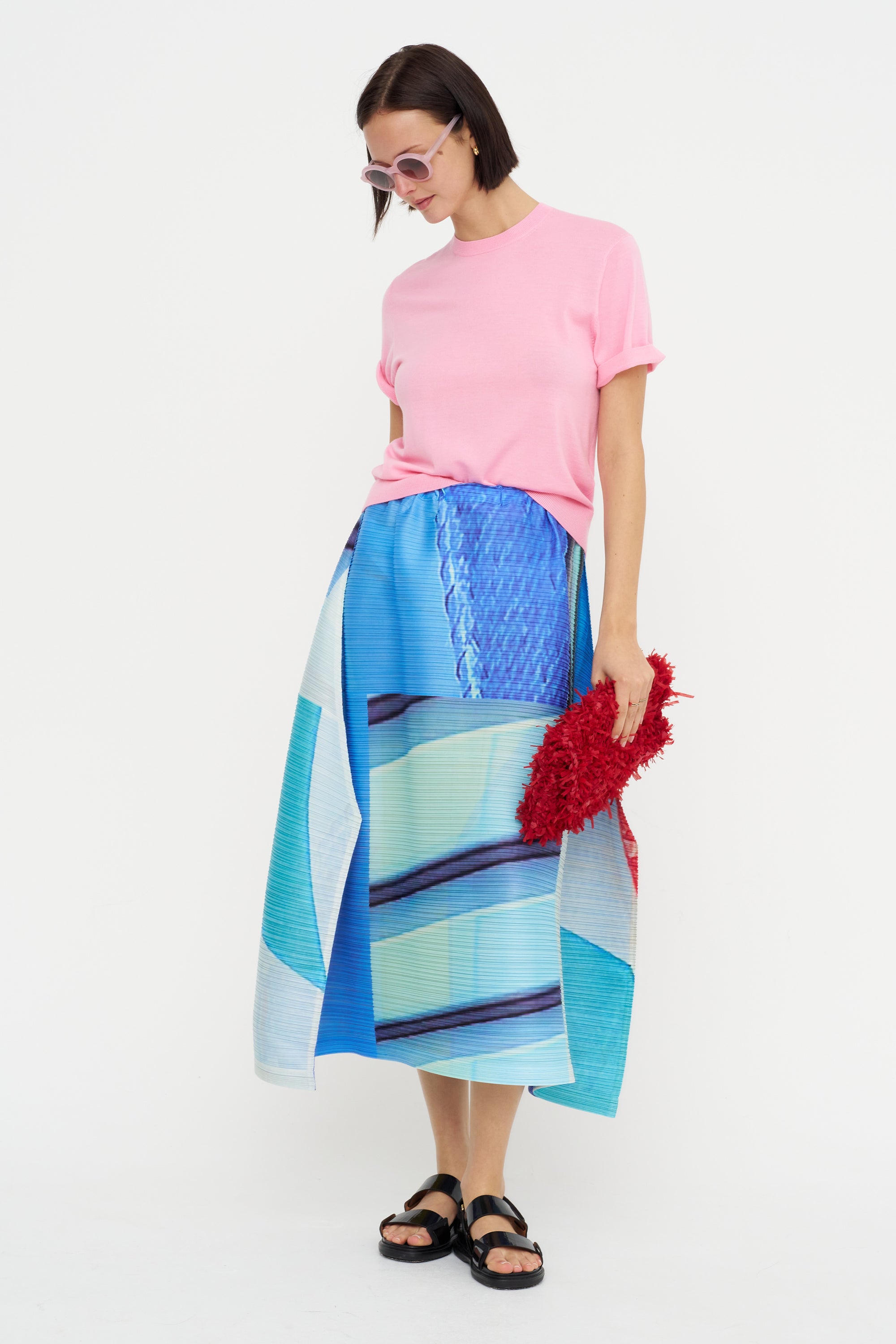 Short Sleeve Sweater, Pink