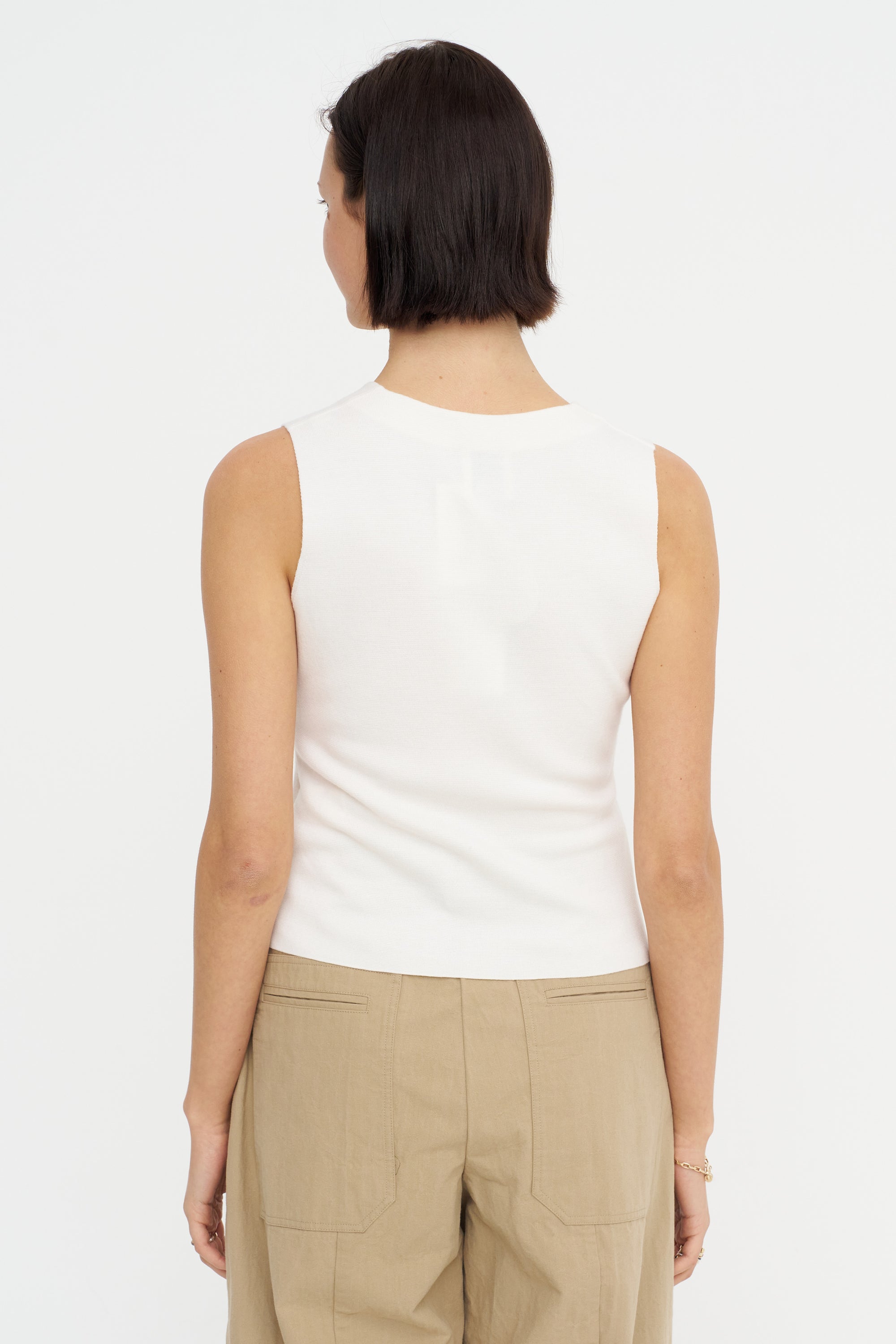 V-Neck Vest, Fleur De Sel