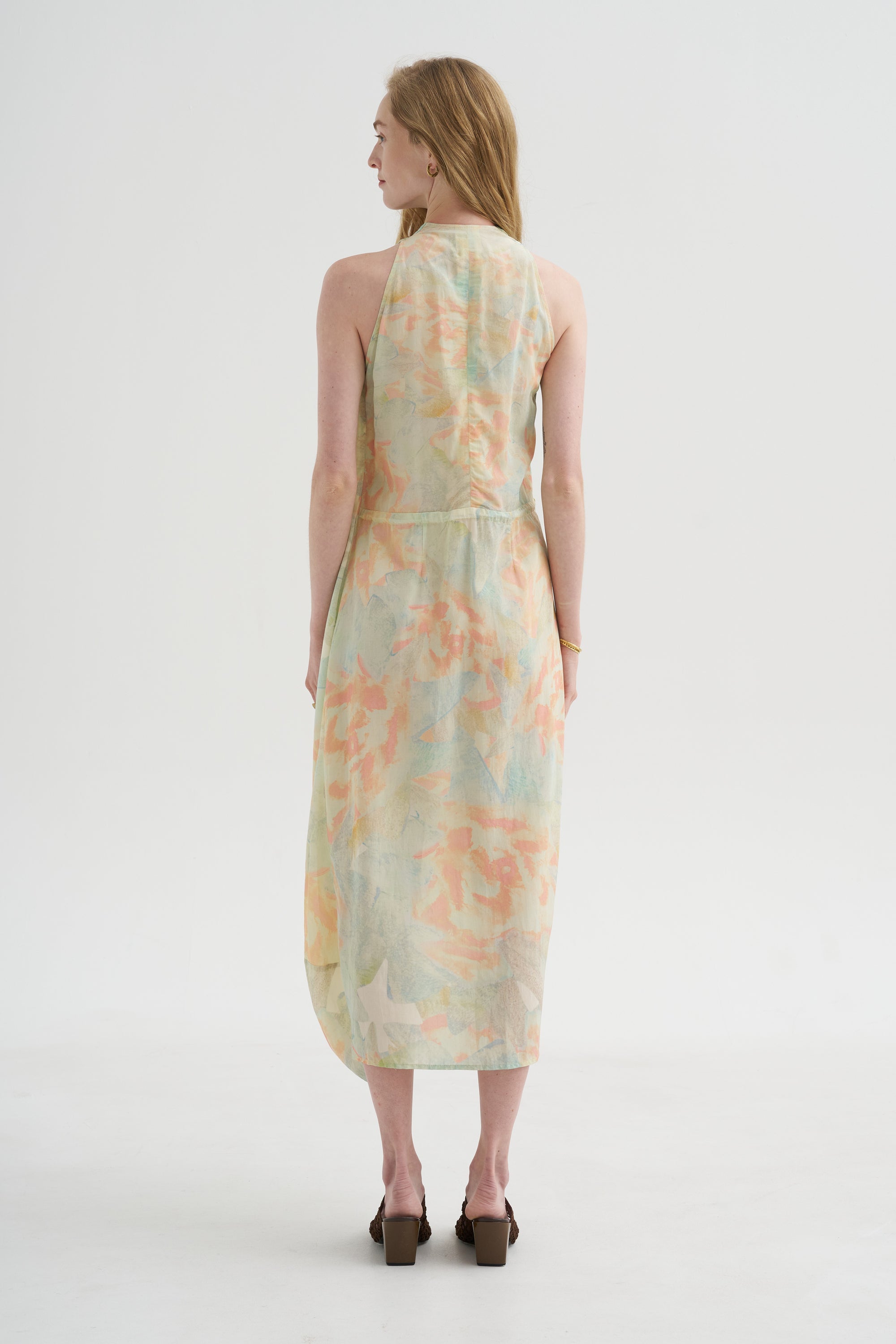 Sleeveless Dress, Print Y - Rose Pale