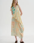 Sleeveless Dress, Print Y - Rose Pale