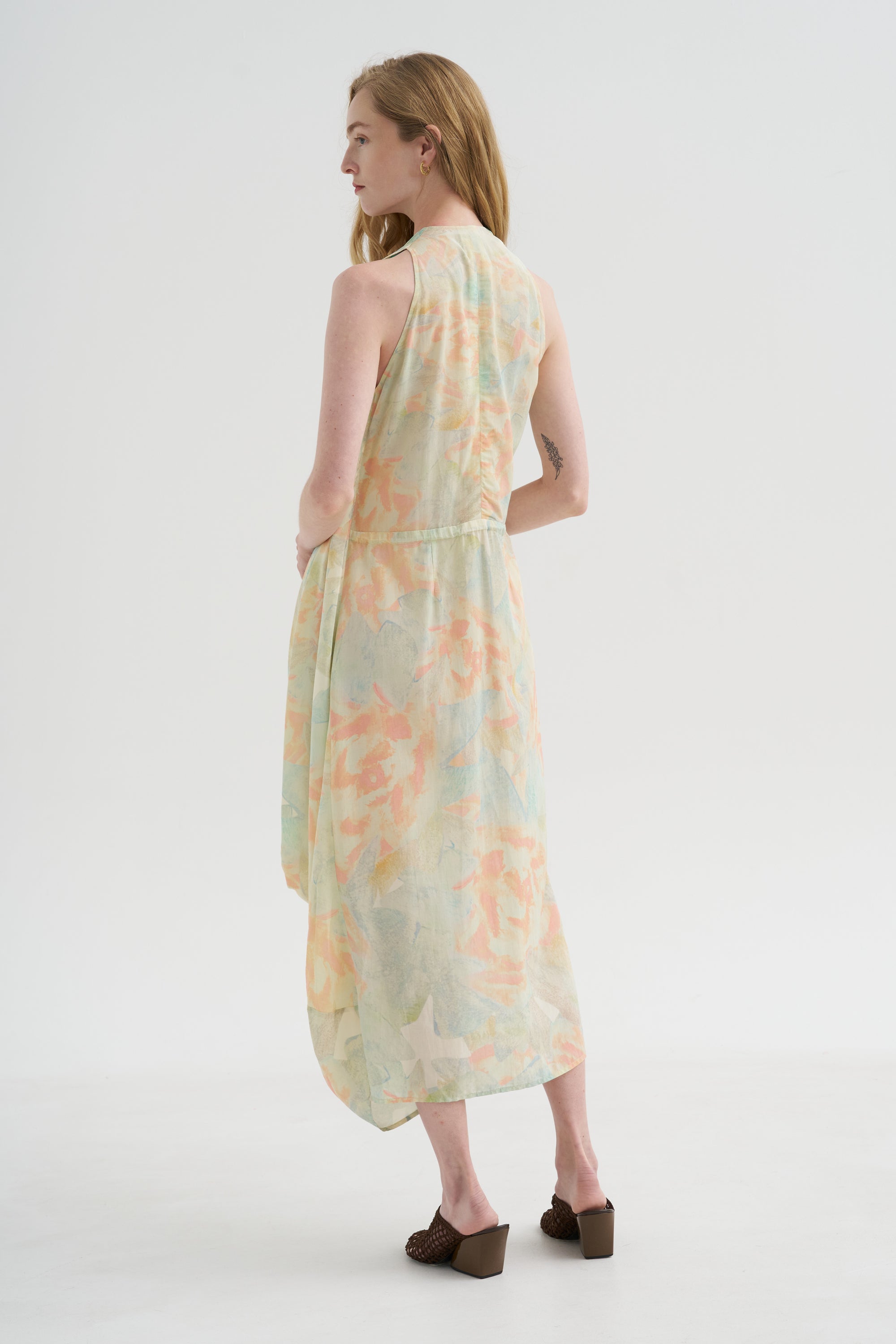 Sleeveless Dress, Print Y - Rose Pale