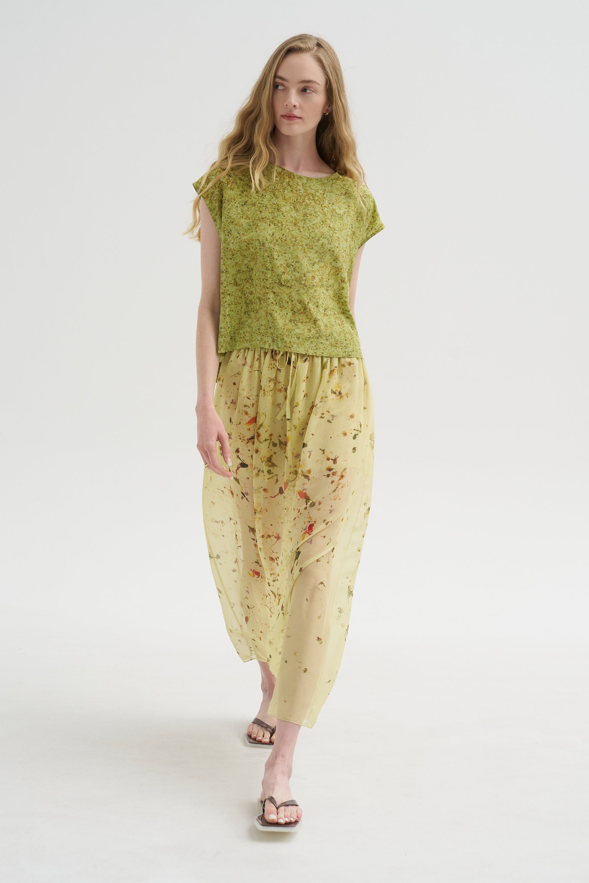Chiffon Silk Skirt, Print X