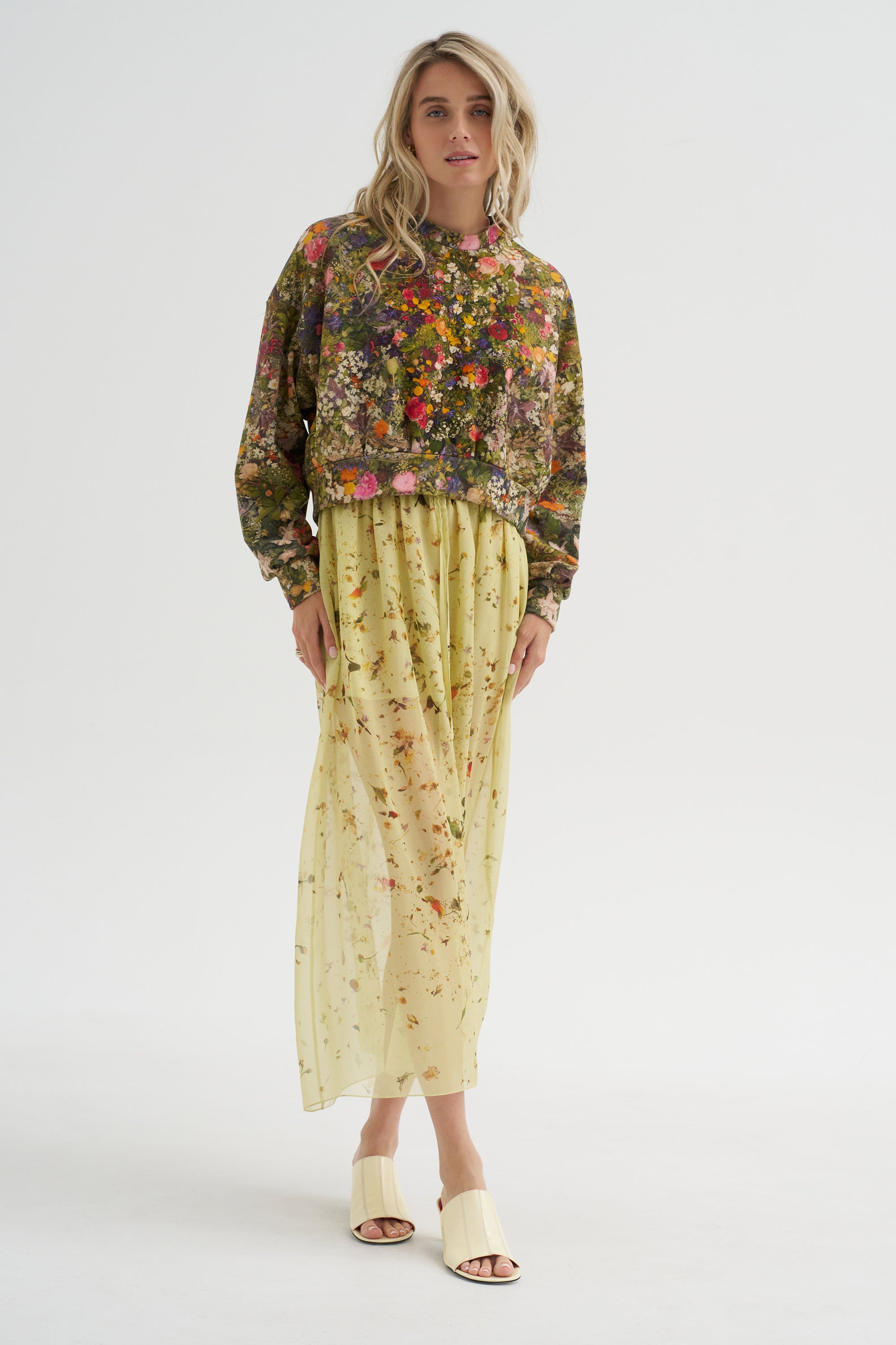 Chiffon Silk Skirt, Print X