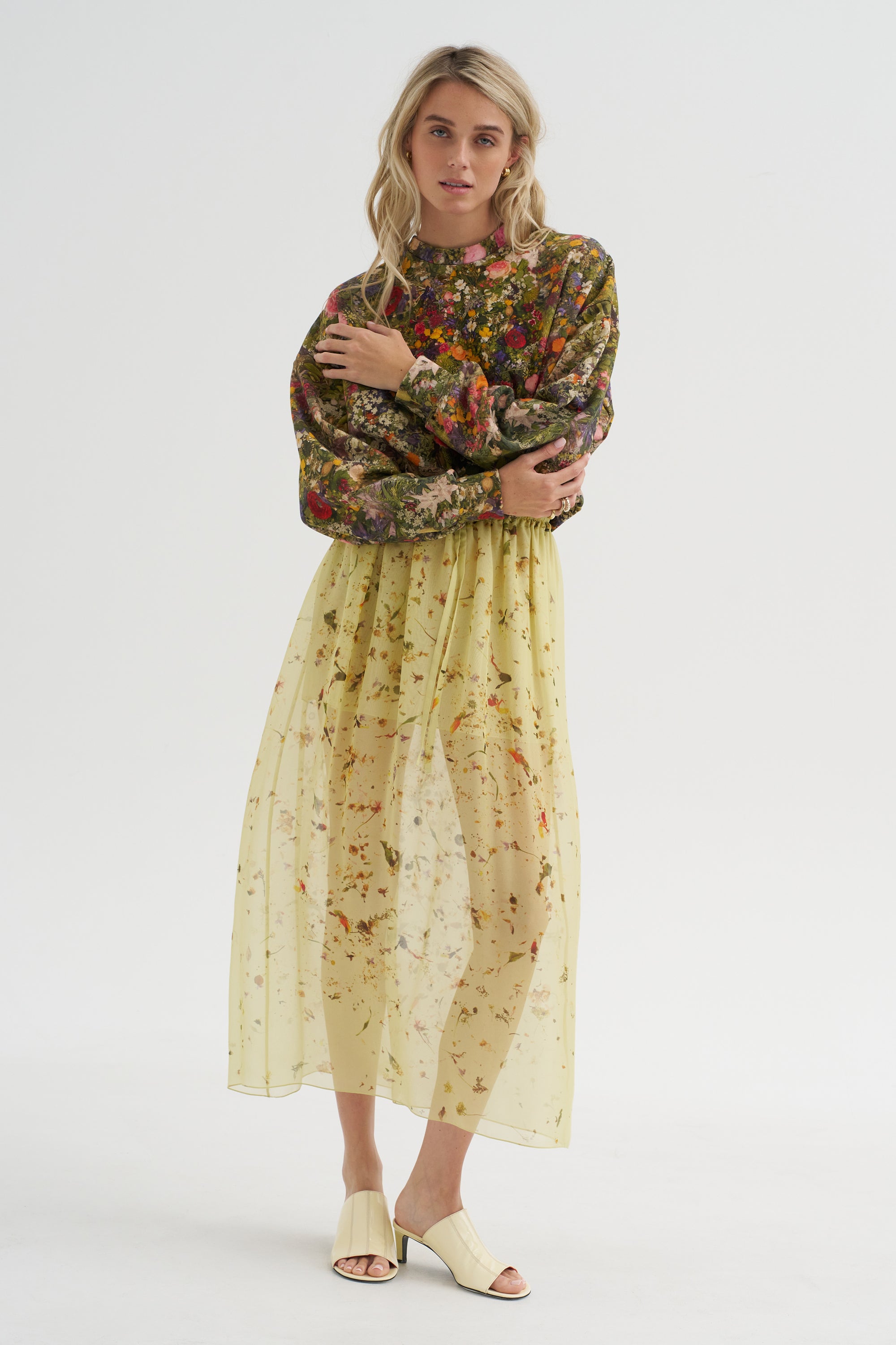 Chiffon Silk Skirt, Print X