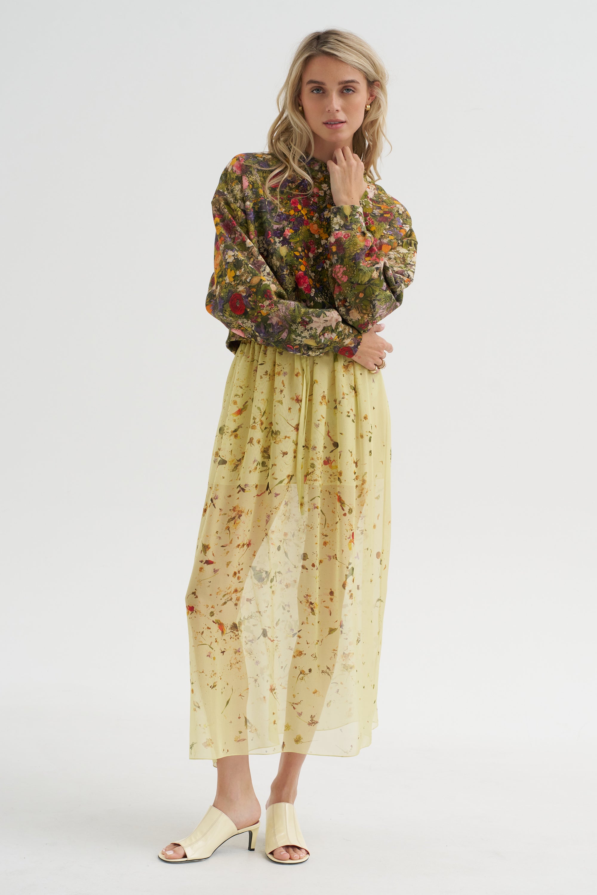 Chiffon Silk Skirt, Print X