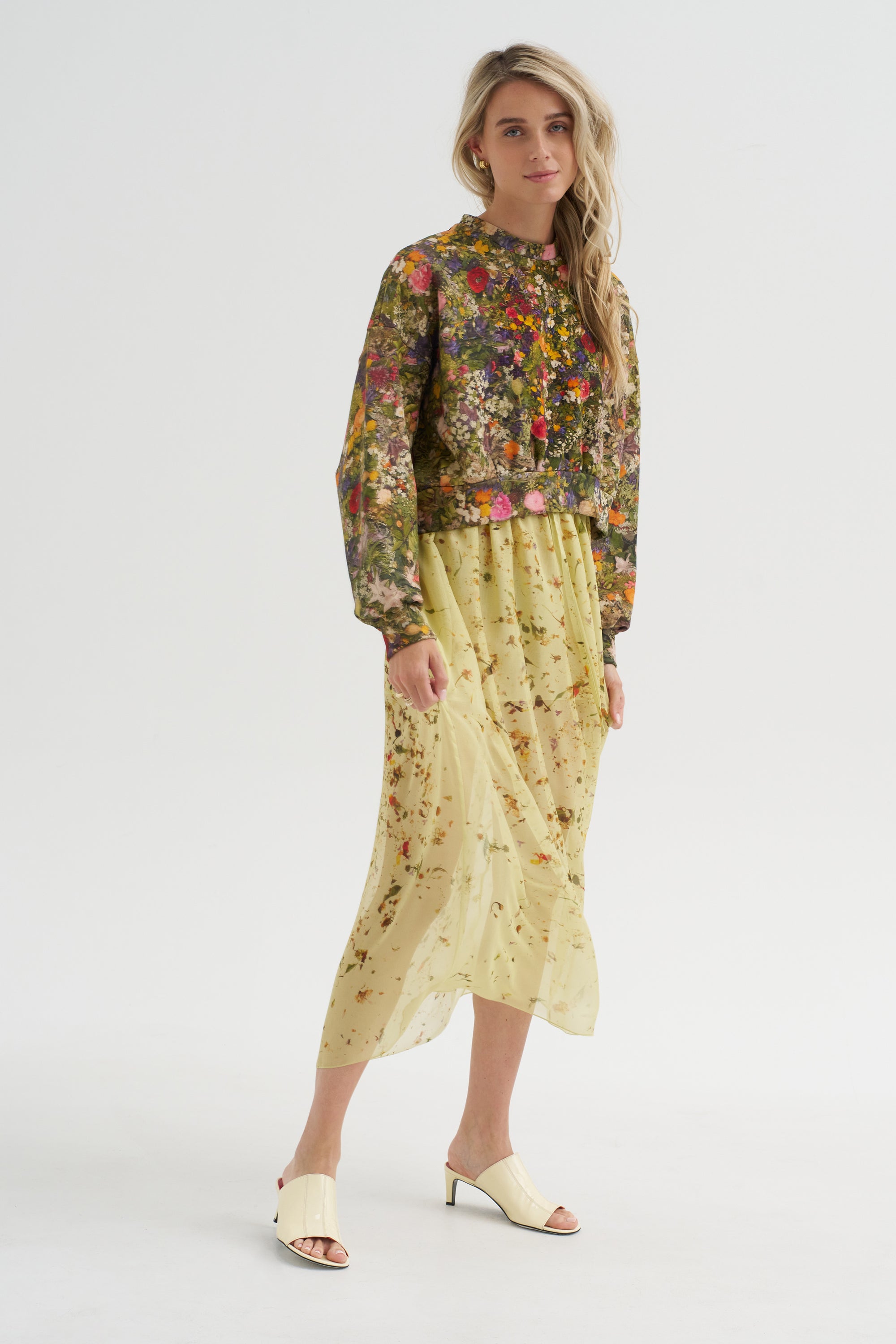 Chiffon Silk Skirt, Print X