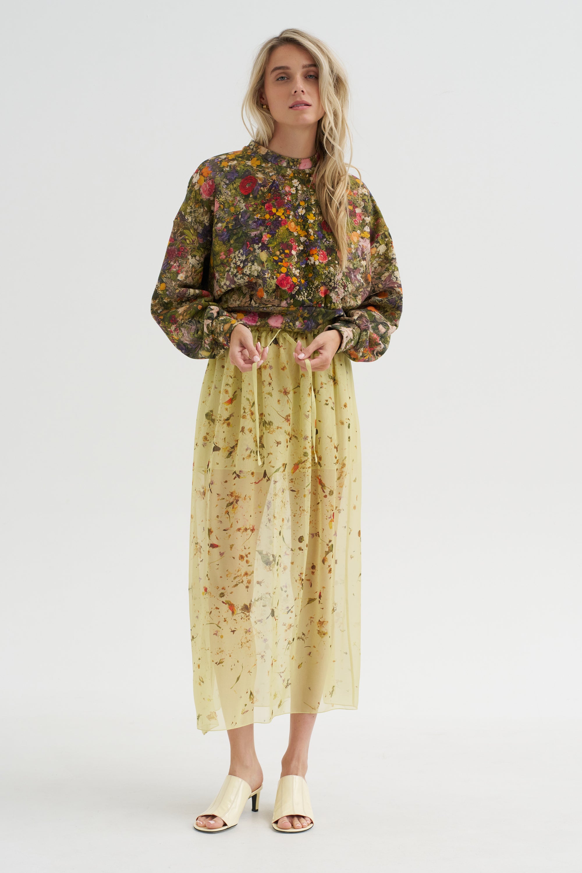 Chiffon Silk Skirt, Print X