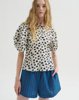 Lino Top, Yayoi Cream & Navy