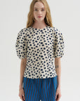 Lino Top, Yayoi Cream & Navy