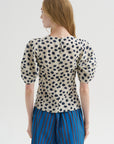 Lino Top, Yayoi Cream & Navy