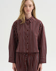 Cropped Isolde Button Down, Spice Multi Stripe