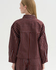 Cropped Isolde Button Down, Spice Multi Stripe