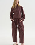 Cropped Isolde Button Down, Spice Multi Stripe