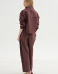 Cropped Isolde Button Down, Spice Multi Stripe