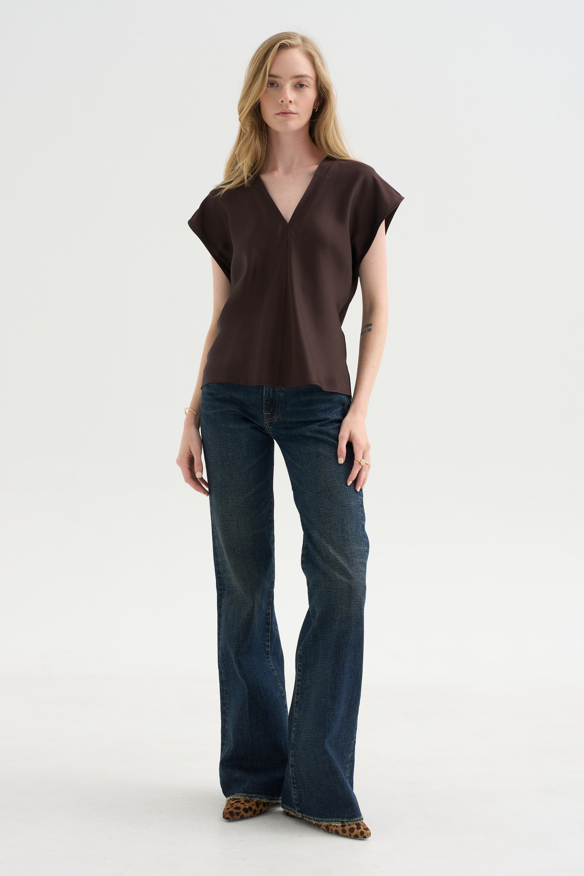 Top Monde Drape Bias,  Black Coffee
