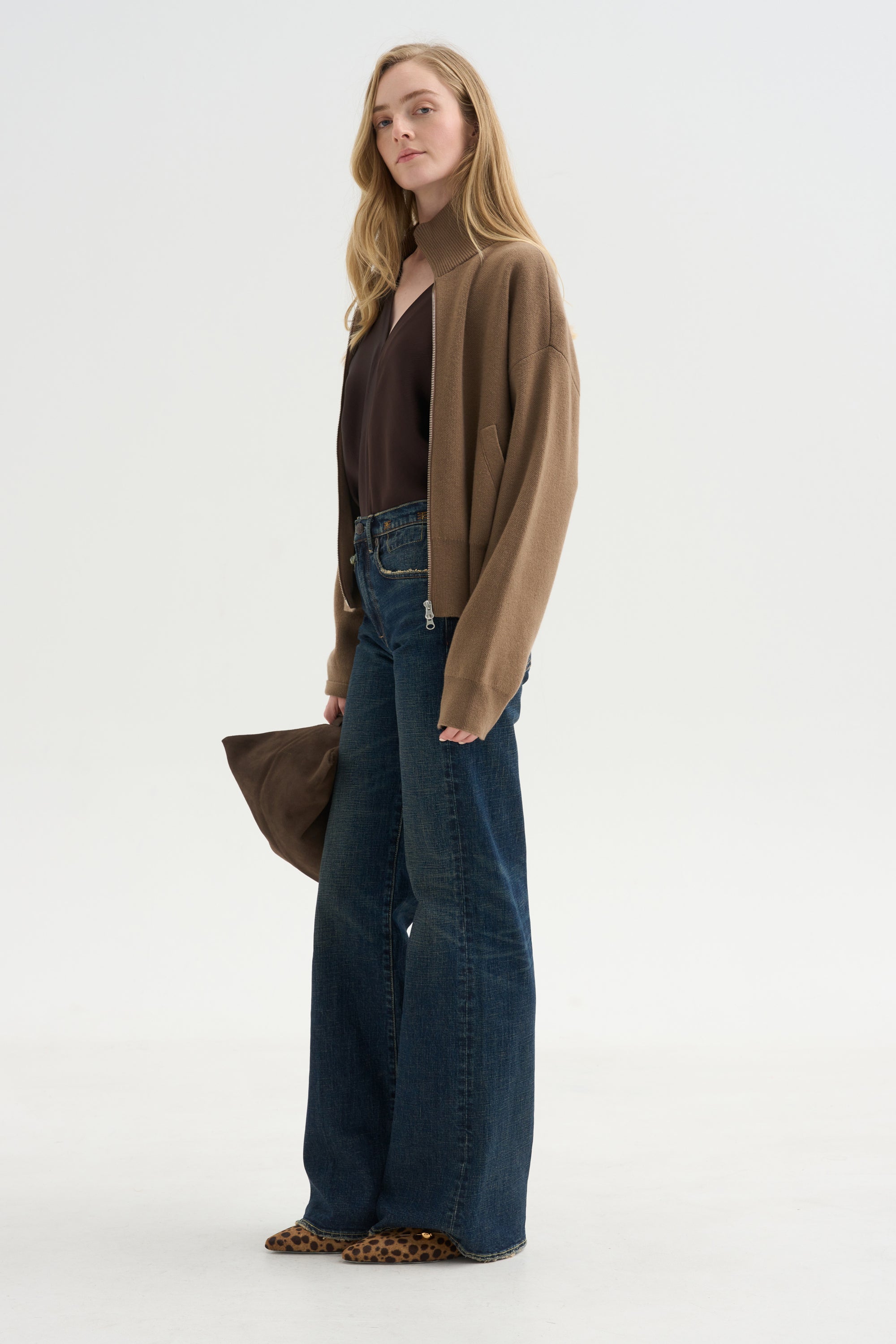 Top Monde Drape Bias,  Black Coffee