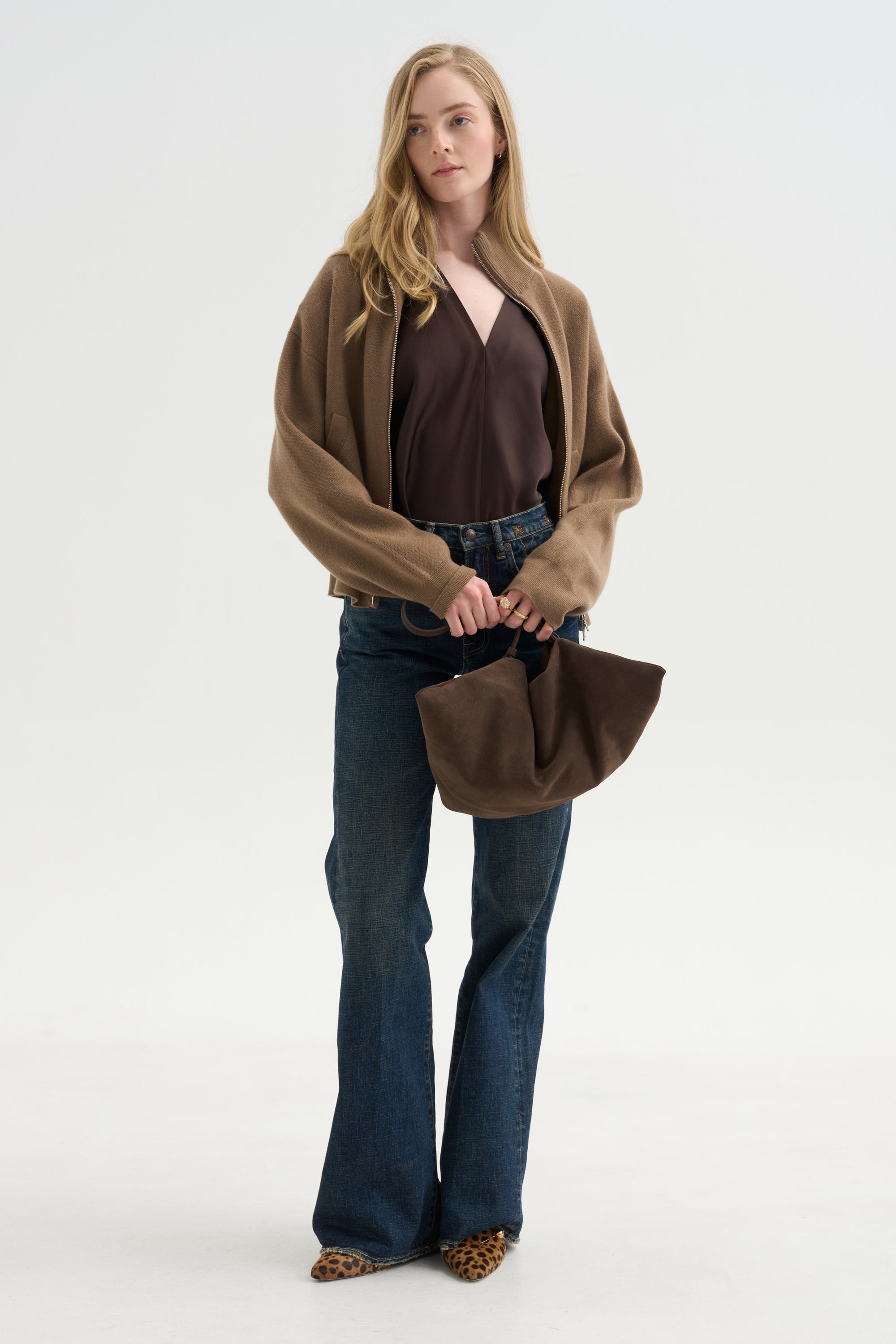 Top Monde Drape Bias,  Black Coffee