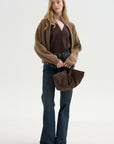 Top Monde Drape Bias,  Black Coffee