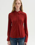 Merce Slinky Slim Button Up, Cinnamon