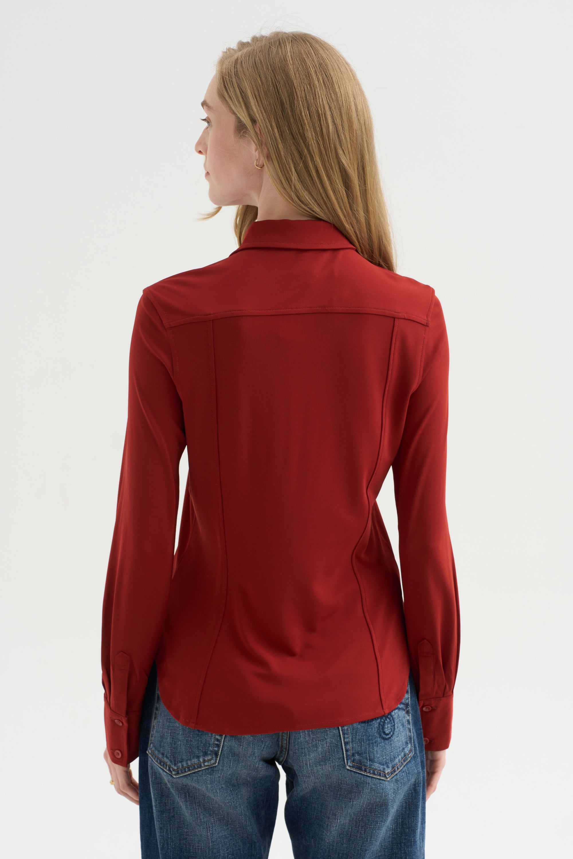 Merce Slinky Slim Button Up, Cinnamon