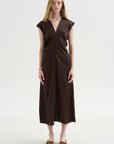 Monde Drape Bias Maxi, Black Coffee