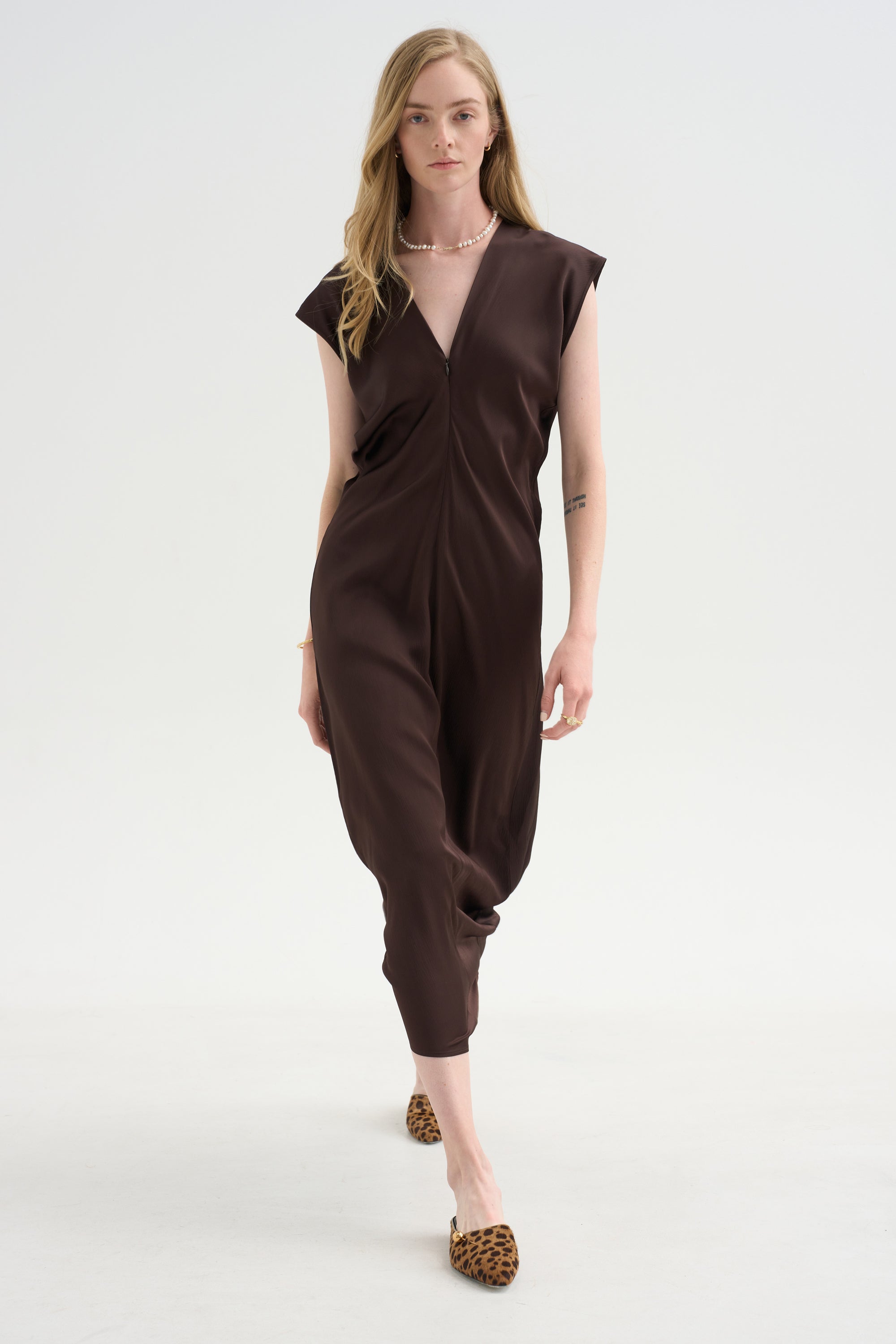 Monde Drape Bias Maxi, Black Coffee