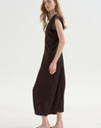 Monde Drape Bias Maxi, Black Coffee